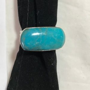Jay King oblong Turquoise Sterling Silver Ring 9.5